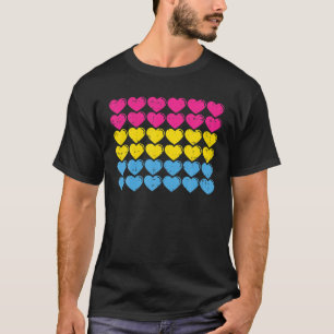 Pansexual Pride Flag Hearts Love Cute Pan Flag LGB T-shirt