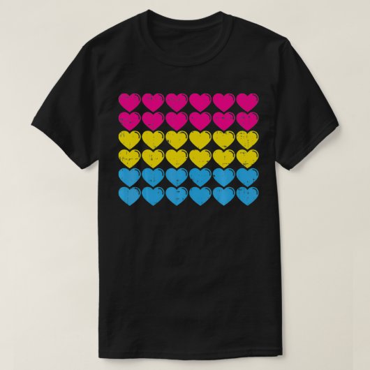 Pansexual Pride Flag Hearts Love Cute Pan Flag LGB T-shirt (Design voorkant)