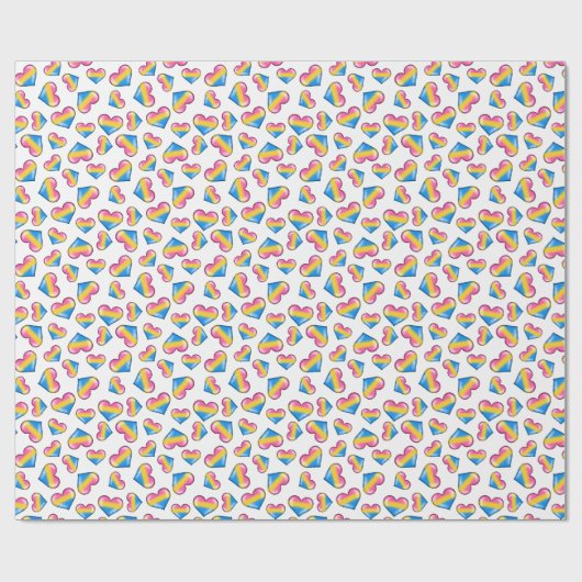 Pansexual Pride Flag Hearts Wrapping Paper Cadeaupapier (Vlak)