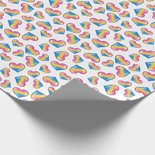 Pansexual Pride Flag Hearts Wrapping Paper Cadeaupapier (Hoek)