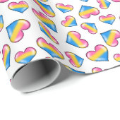 Pansexual Pride Flag Hearts Wrapping Paper Cadeaupapier (Rol Hoek)