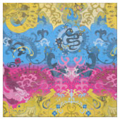 Pansexual pride flag kleuren dragon damask stof (Swatch)