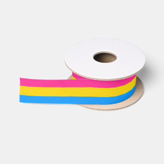 Pansexual Pride Flag kleurige achtergrond Satijnen Lint