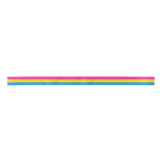 Pansexual Pride Flag kleurige achtergrond Satijnen Lint (Voorkant)
