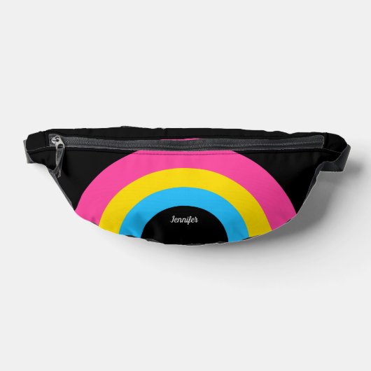 Pansexual Pride Flag Rainbow Gepersonaliseerd Zwar Heuptasje (Liggend)