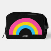 Pansexual Pride Flag Rainbow Gepersonaliseerd Zwar Toilettasje (Achterkant)