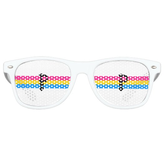 Pansexual Pride Flag Retro Zonnebril (Voorkant)