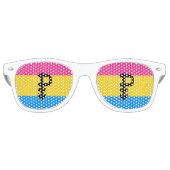 Pansexual Pride Flag Retro Zonnebril (Voorkant)