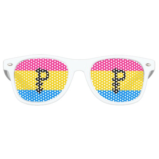 Pansexual Pride Flag Retro Zonnebril (Voorkant)