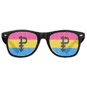 Pansexual Pride Flag Retro Zonnebril (Voorkant)
