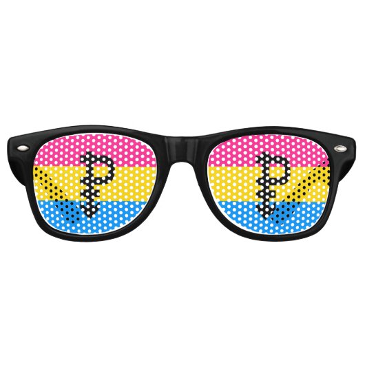 Pansexual Pride Flag Retro Zonnebril (Voorkant)