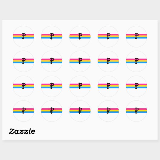 Pansexual Pride Flag Ronde Sticker (Vel)