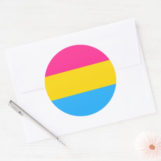 Pansexual Pride Flag Ronde Sticker (Envelop)