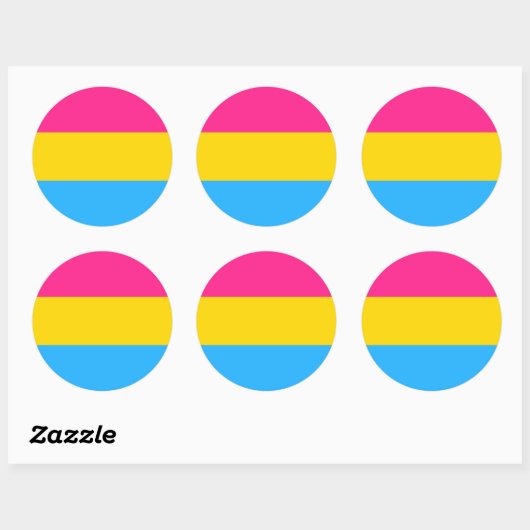 Pansexual Pride Flag Ronde Sticker (Vel)
