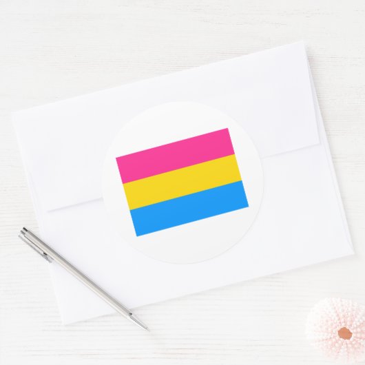 Pansexual Pride Flag Ronde Sticker (Envelop)