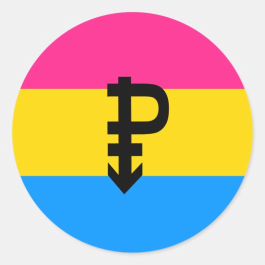 Pansexual Pride Flag Ronde Sticker (Voorkant)
