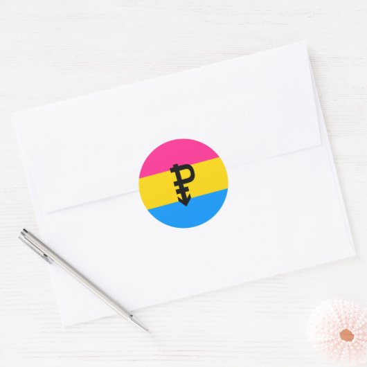 Pansexual Pride Flag Ronde Sticker (Envelop)