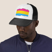 Pansexual Pride flag Trucker Pet (In situ)