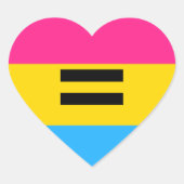 Pansexual Pride Hart Sticker (Voorkant)