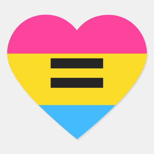 Pansexual Pride Hart Sticker (Voorkant)