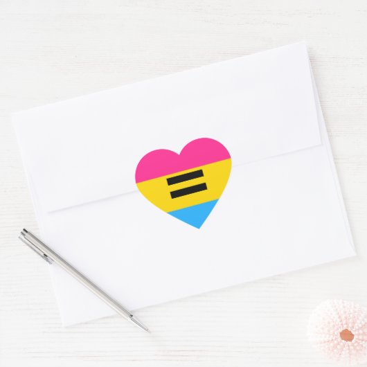 Pansexual Pride Hart Sticker (Envelop)