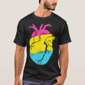 Pansexual Pride Heart Flag T-shirt (Voorkant)