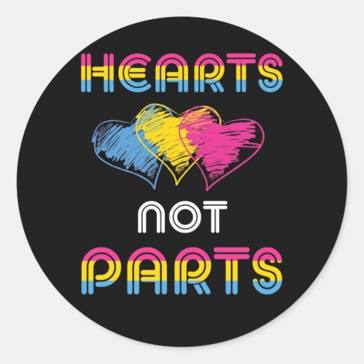 Pansexual Pride Heart niet Onderdelen LGBT Onderdr Ronde Sticker (Voorkant)