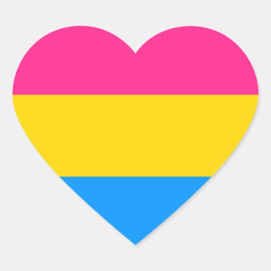 Pansexual Pride Heart Stickers (Voorkant)