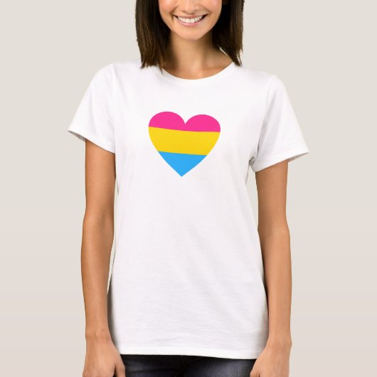 Pansexual Pride Heart T-shirt (Voorkant)