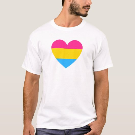 Pansexual Pride Heart T-shirt (Voorkant)