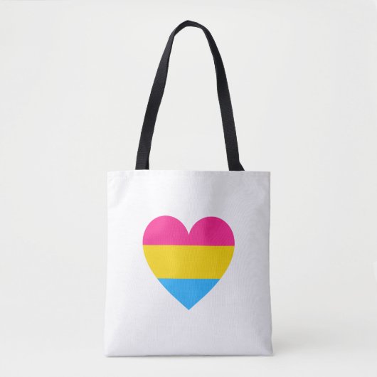 Pansexual Pride Heart Tote Bag (Voorkant)