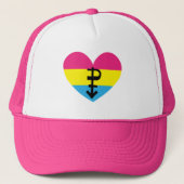 Pansexual Pride Heart Trucker Pet (Voorkant)
