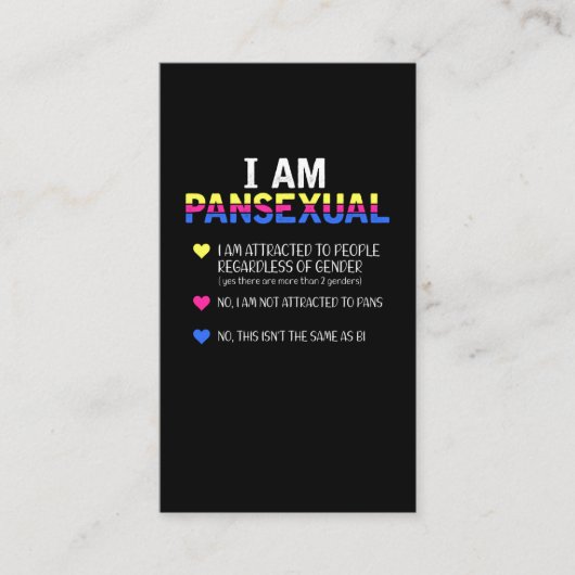 Pansexual Pride LGBT Gelijke rechten Visitekaartje (Voorkant)
