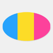 Pansexual Pride Ovale Sticker (Voorkant)