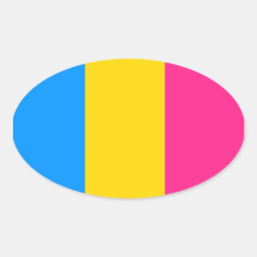 Pansexual Pride Ovale Sticker (Voorkant)