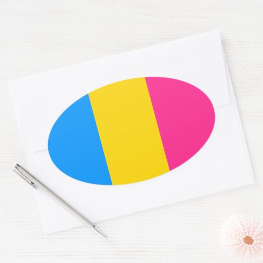 Pansexual Pride Ovale Sticker (Envelop)