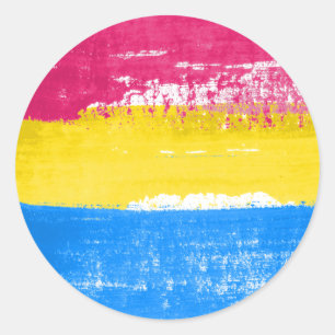 Pansexual Pride Paint Ronde Sticker