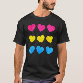 Pansexual Pride Pan Flag Hearts Subtle LGBTQ T-shirt (Voorkant)