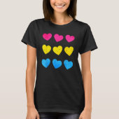 Pansexual Pride Pan Flag Hearts Subtle LGBTQ T-shirt (Voorkant)