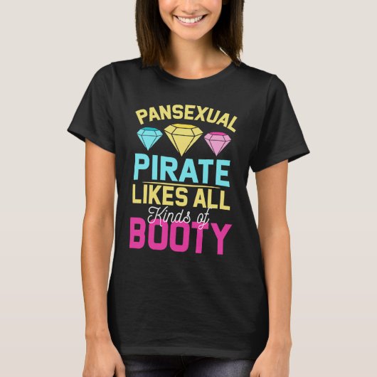 Pansexual Pride Pan Rechten Gay Pirate Booty T-shirt (Voorkant)