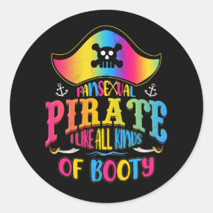 Pansexual Pride Pirate LGBTQ LGBT Pans Gay Trans P Ronde Sticker