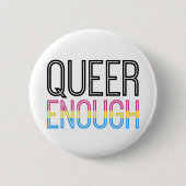 Pansexual Pride - Queer Genoeg Button (Voorkant)