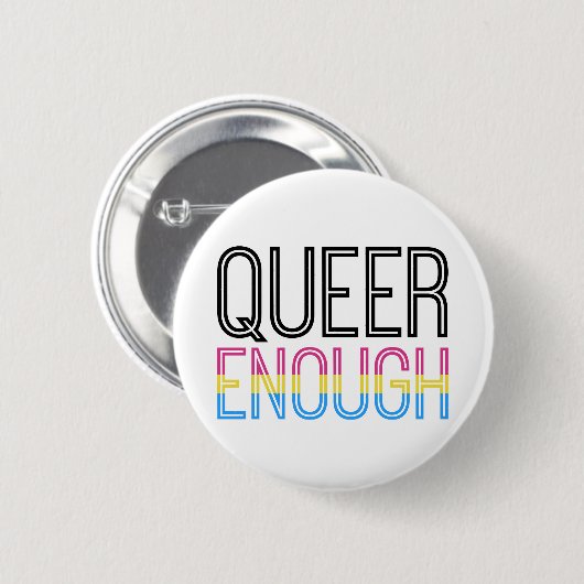 Pansexual Pride - Queer Genoeg Button (Voorkant /achterkant)