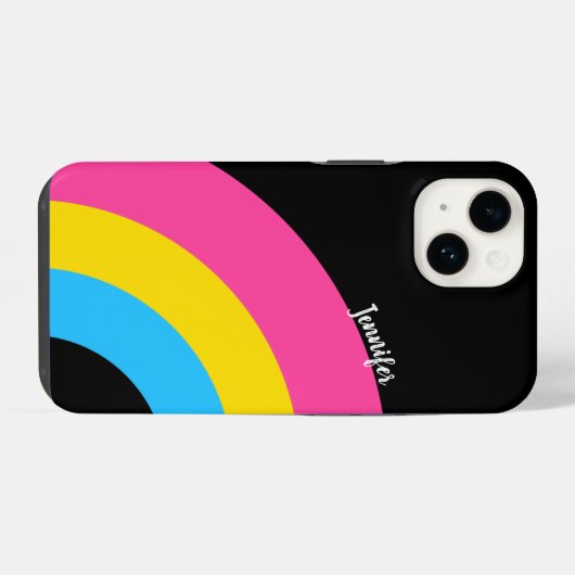 Pansexual Pride Rainbow Flag  gepersonaliseerd iPhone Hoesje (Achterkant horizontaal)
