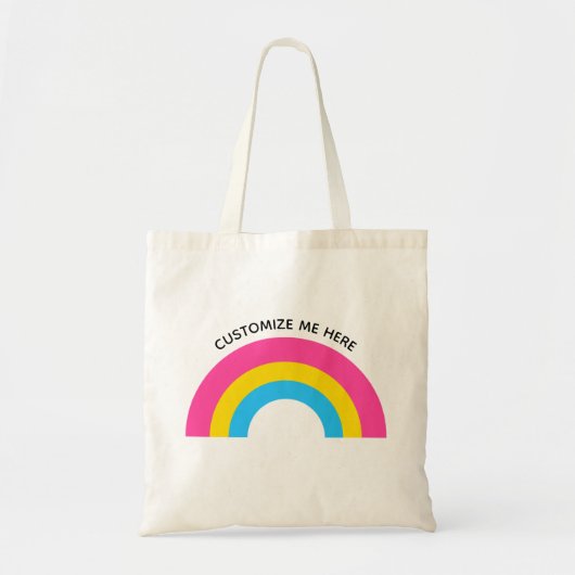 Pansexual Pride Rainbow Flag Monogram Canvas tas (Voorkant)