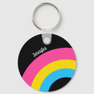 Pansexual Pride Rainbow Flag Monogram Sleutelhanger
