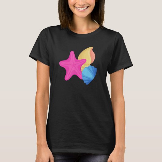 Pansexual Pride Seashells LGBTQ Pan Flag LGBTQIA+ T-shirt (Voorkant)