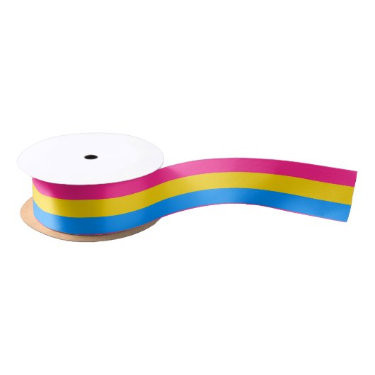 Pansexual Pride Stripes Satijnen Lint (Spoel)