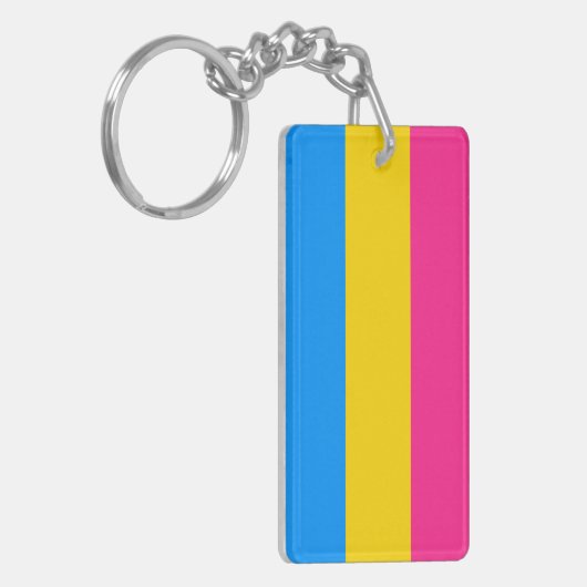 Pansexual Pride Stripes Sleutelhanger (Voorkant Links)