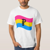 Pansexual Pride Symbol Wavy Flag T-shirt (Voorkant)